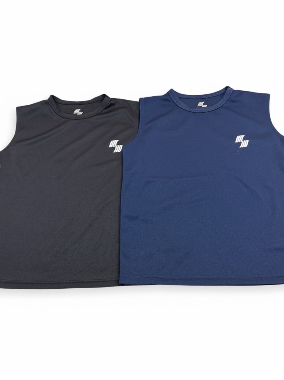 Place Sport Bundle Two Sleeveless Tank Top Boys Black, Navy Blue Sold Together M